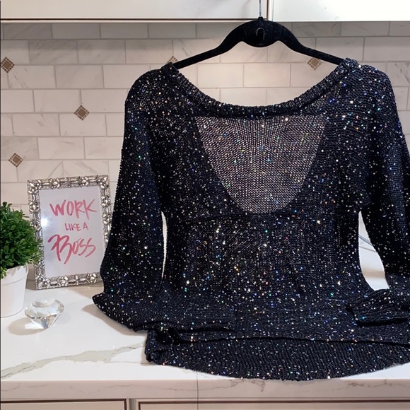 MATERIAL GIRL NWT SPARKLE HI-LO TOP W OPEN BACK💋 - Picture 1 of 6